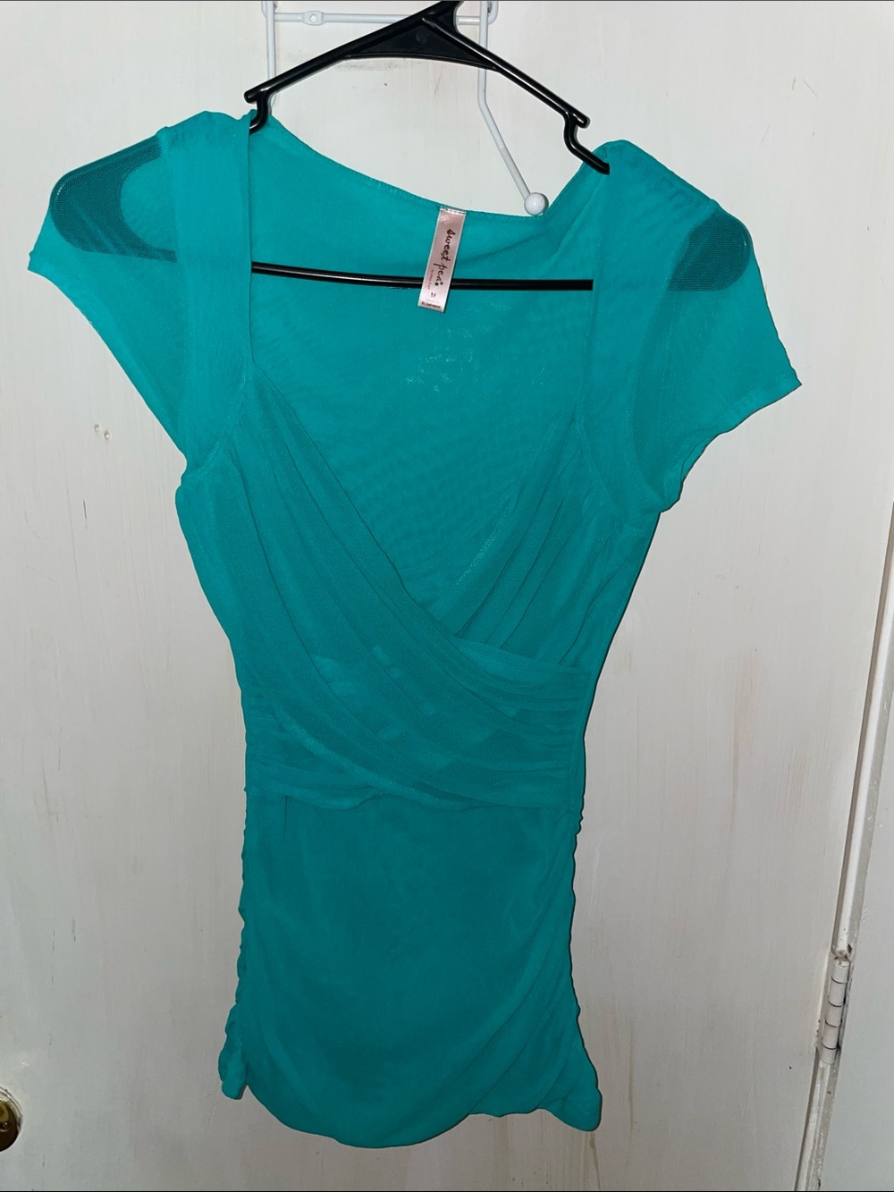 Sweat pea by Stacy Frati Teal singe waist Top